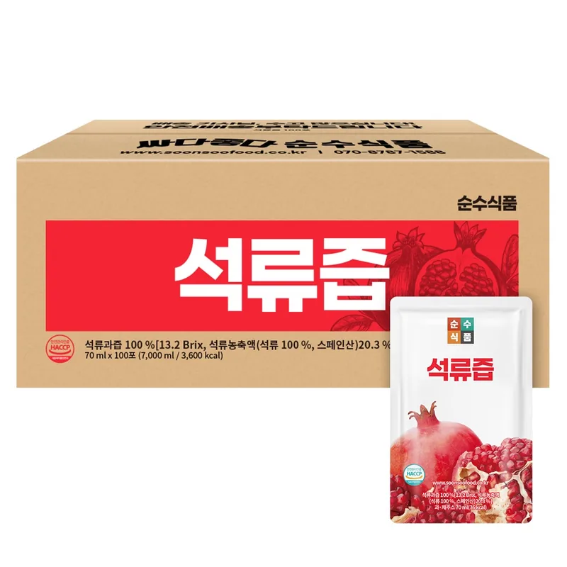순수식품 석류즙, 70ml, 100포, 1박스