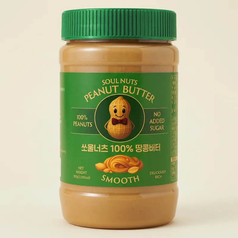 쏘울너츠 100% 땅콩버터 스무스, 500g, 1개