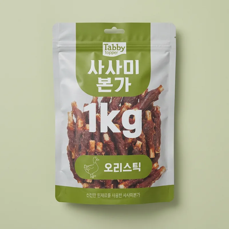 테비 고런치 사사미본가 오리스틱, 강아지, 1kg, 1개