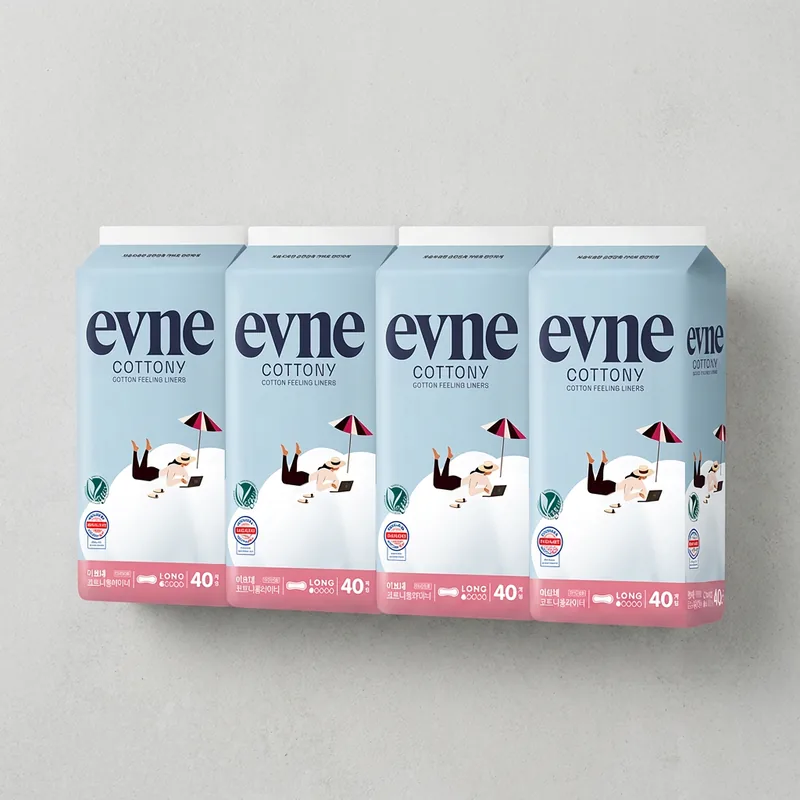이브네 코트니 생리대, 롱 라이너, 40매, 4팩