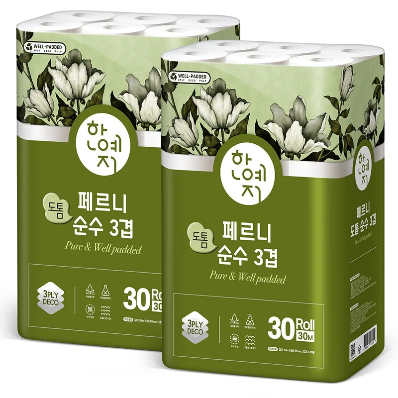 한예지 페르니 도톰 순수 3겹, 30m, 30롤입, 2개