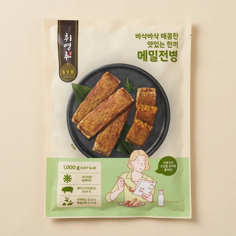 취영루 바삭바삭 매콤한 맛있는 한끼 메밀전병, 1kg, 2개