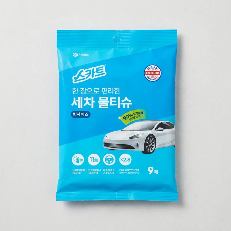 스카트 세차물티슈, 9매, 3개