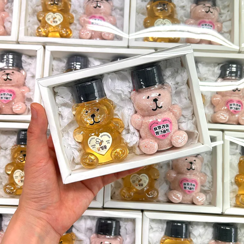 미니 곰돌이 답례 선물세트, 벌꿀+히말라야핑크솔트, 1개