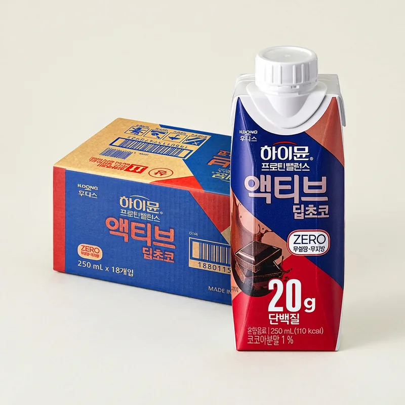 하이뮨 프로틴 밸런스 액티브 제로, 딥초코, 250ml, 18개