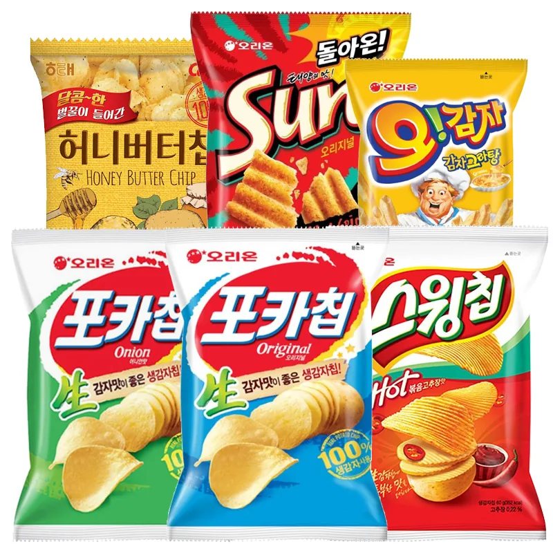 오리온 포카칩 오리지널, 어니언, 스윙칩 볶음고추장맛, 썬칩, 오감자 그라탕, 허니버터칩, 366g, 1세트