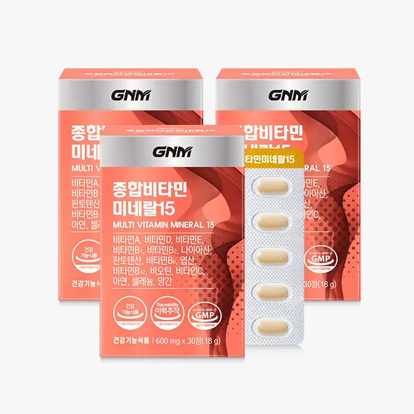 GNM 종합비타민미네랄15, 30정, 3개