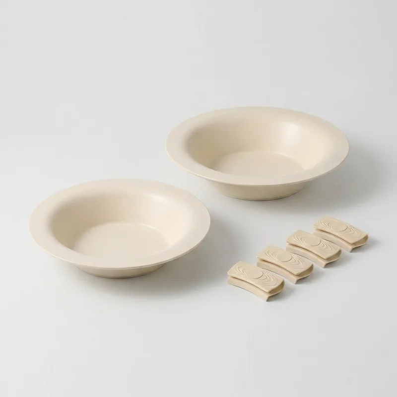 코코에르 IH 쿡 앤 플레이팅 팬, 아이보리, 깊은팬, 1개 + 낮은팬, 1개 + 실리콘 내열손잡이, 4개