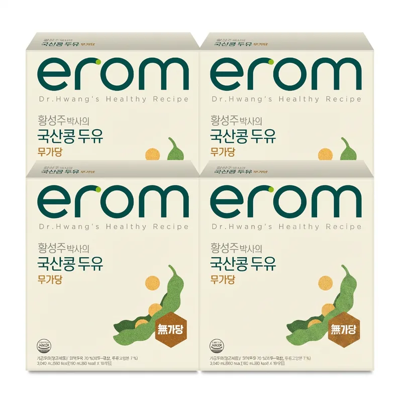 이롬 황성주 박사의 국산콩 두유 무가당, 190ml, 64팩