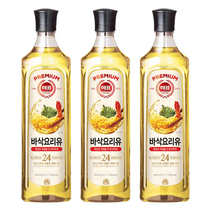 해표 바삭요리유, 900ml, 3개