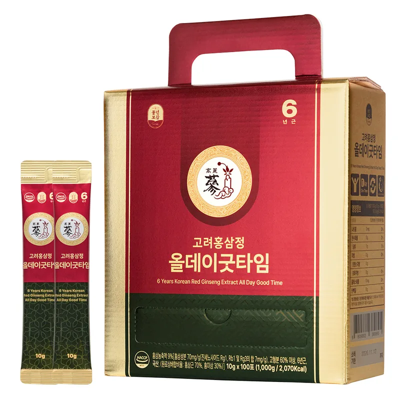 풍년보감 6년근 고려홍삼정 올데이굿타임 홍삼스틱, 10g, 100포, 1박스