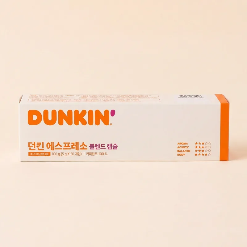 던킨블렌드 캡슐커피, 네스프레소 호환, 에스프레소, 20개입, 4개