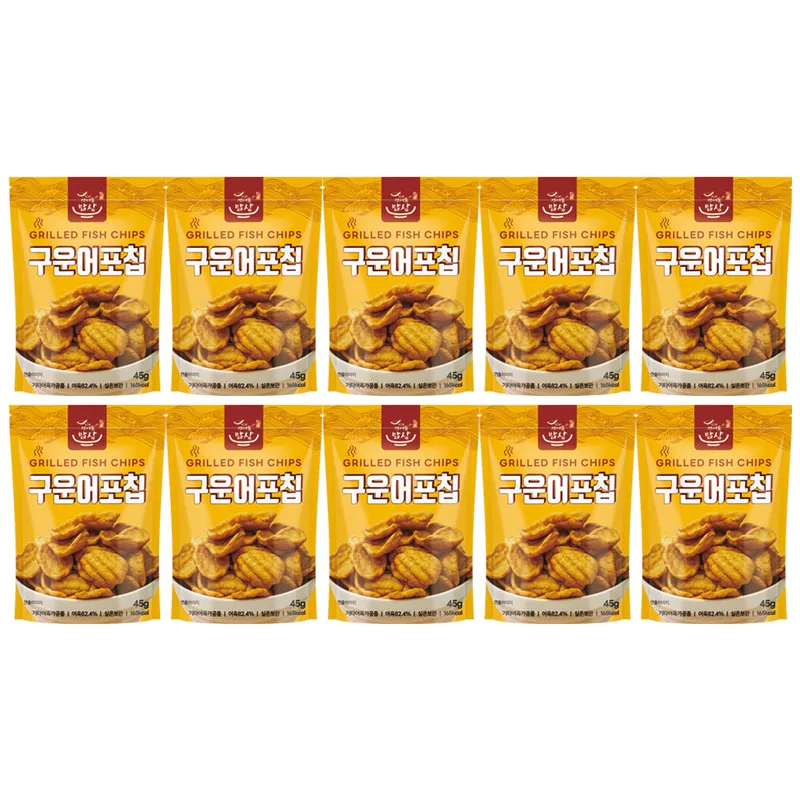 구운 어포칩, 45g, 10개