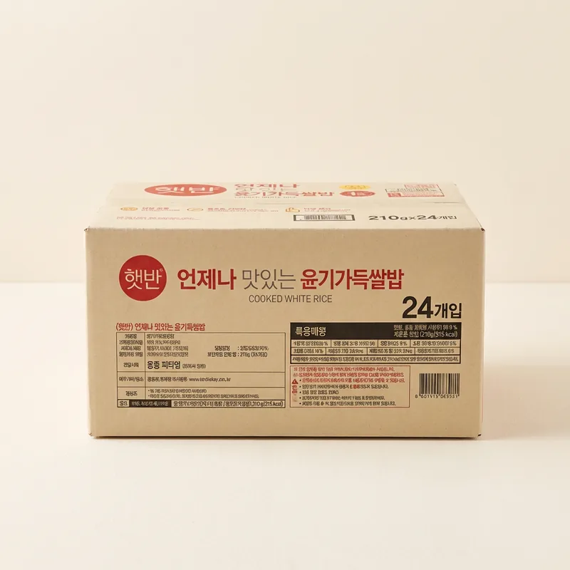 햇반 윤기가득 쌀밥, 210g, 24개
