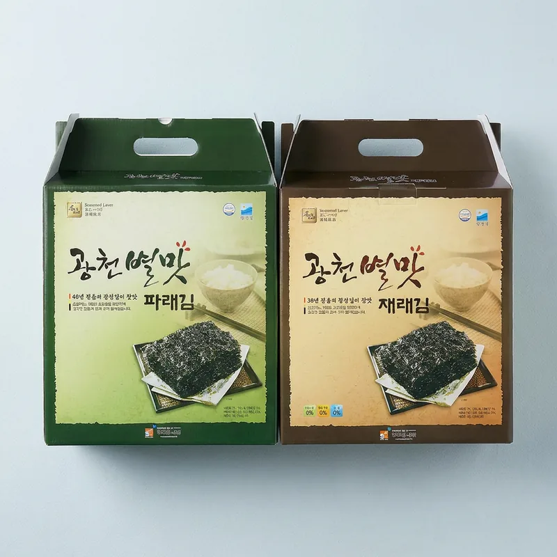 별식품 광천별맛재래김 + 광천별맛파래김, 15g x 12봉, 1세트
