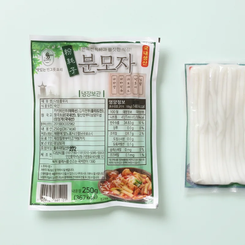 다원 떡볶이 분모자 당면 일자형, 250g, 3개