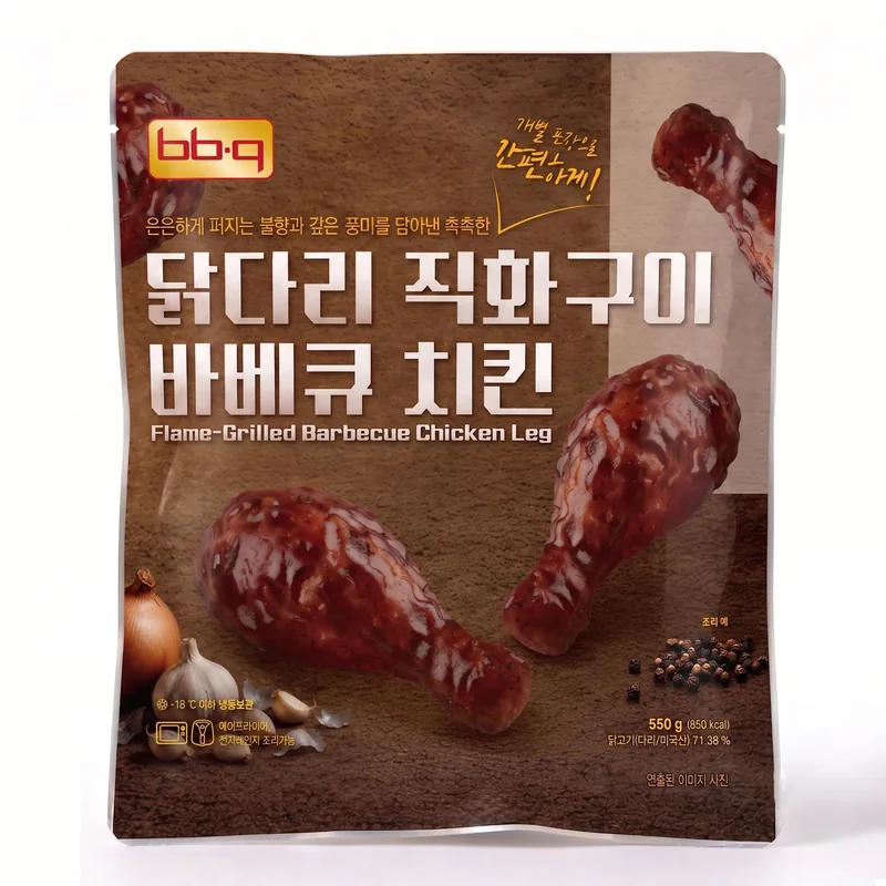 BBQ 닭다리 직화구이 바베큐 치킨, 550g, 3개