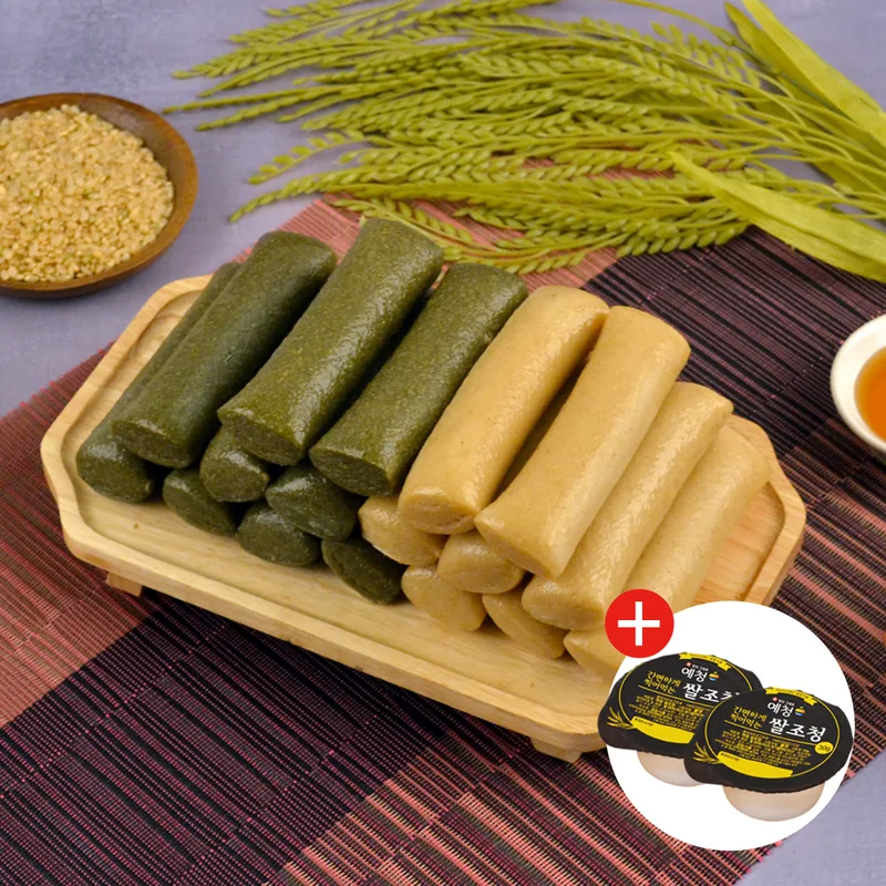 복떡복떡세트, 현미 1kg + 현미쑥 1kg, 쌀조청 2개 포함, 1세트