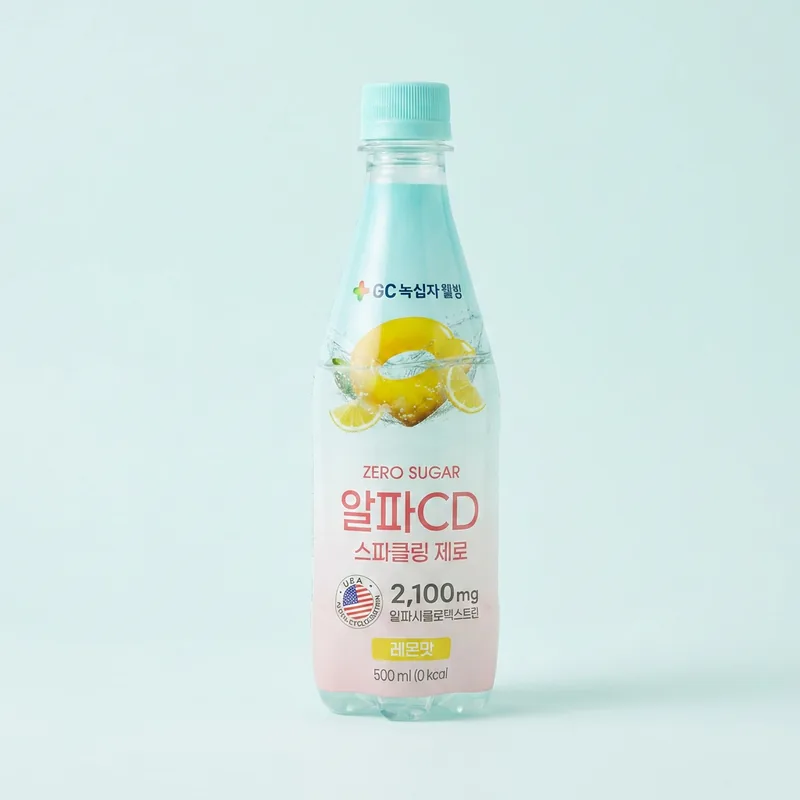 GC녹십자웰빙 알파CD 스파클링 제로, 레몬맛, 500ml, 24개