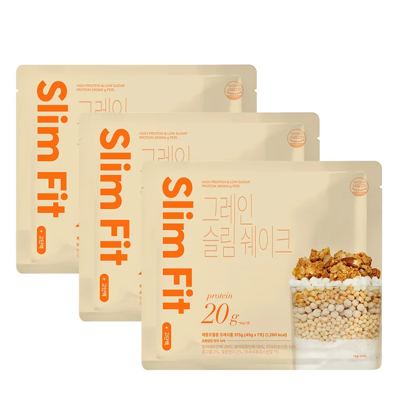 익스트림 단백질 20g 슬림쉐이크, 그레인, 45g, 7포, 3세트