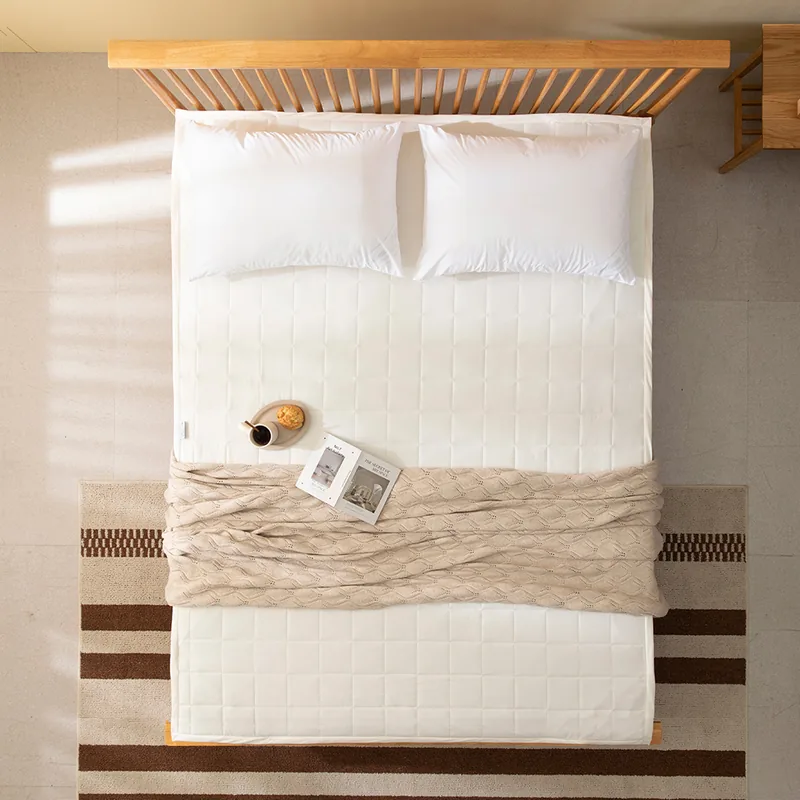 베네베딩 고밀도 포근한 누빔 방수 침대 패드, 아이보리, 단품, S (100x200cm), 1개