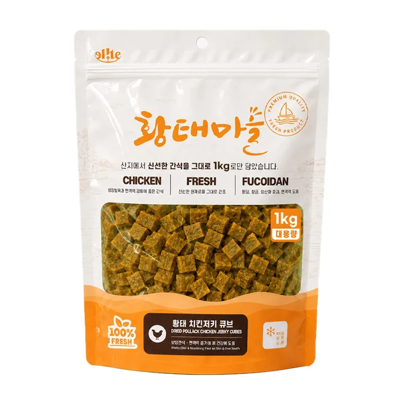 황태마을 강아지 대용량 간식, 치킨큐브져키, 1kg, 1개