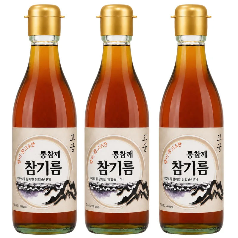 고궁 통참깨 참기름, 350ml, 3개