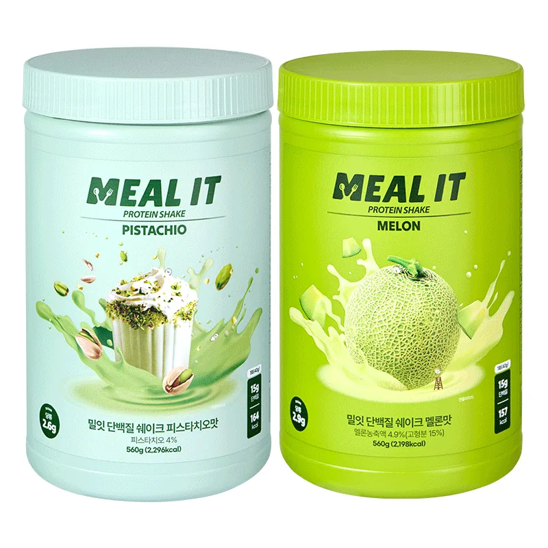 밀잇 식단관리 단백질 쉐이크 피스타치오 + 멜론, 560g, 2개