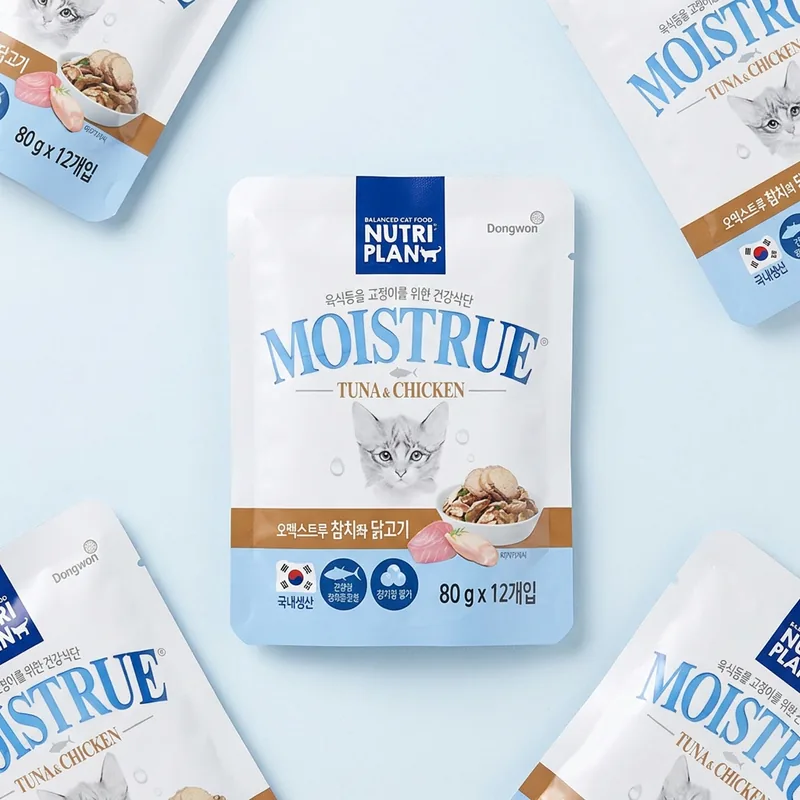 동원 뉴트리플랜 모이스트루 고양이 파우치, 참치+닭고기, 80g, 24개입, 1개