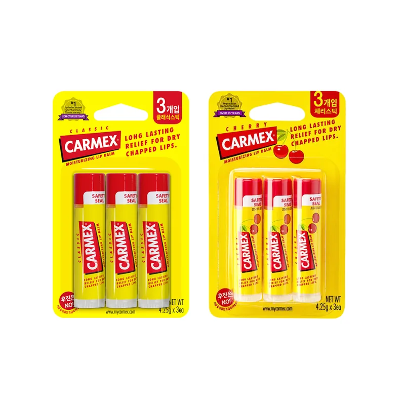 카멕스 립밤 스틱, 4.25g, 클래식 3개 + 체리 3개, 6개