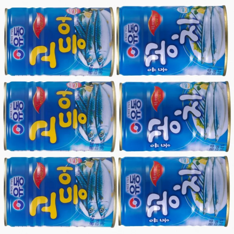 유동 꽁치 3캔 + 고등어 3캔, 400g, 6개