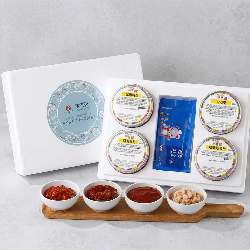 천년의젓갈 선물세트, 오징어젓 200g + 낙지젓 200g + 갈치속젓 200g + 새우젓육젓 200g, 1세트