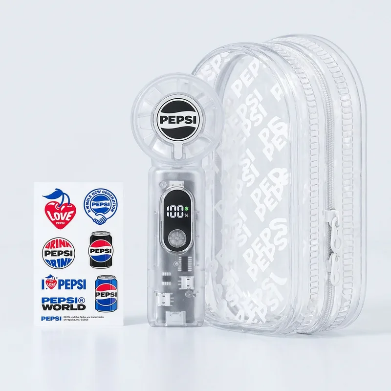 펩시 휴대용 선풍기, PEP-HFCP200, 무선, 미니, 급속 냉각, 핸디 손 선풍기, 화이트, 1개