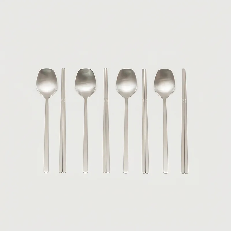 메종오브제 딜라잇 샤틴 실버 수저세트, 디너 스푼, 4P + 젓가락, 4P