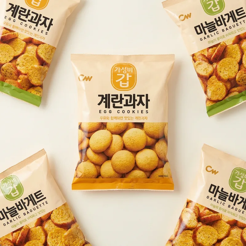 청우, 계란과자, 40g, 6봉 + 마늘바게트, 65g, 4봉