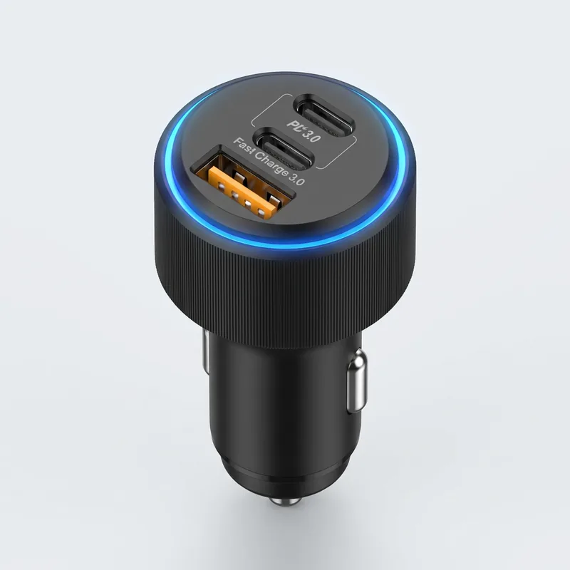 차량용 충전기, PR-PDCG200, DC 12-24V, 68W, 블랙, 충전 케이블 포함, 1개