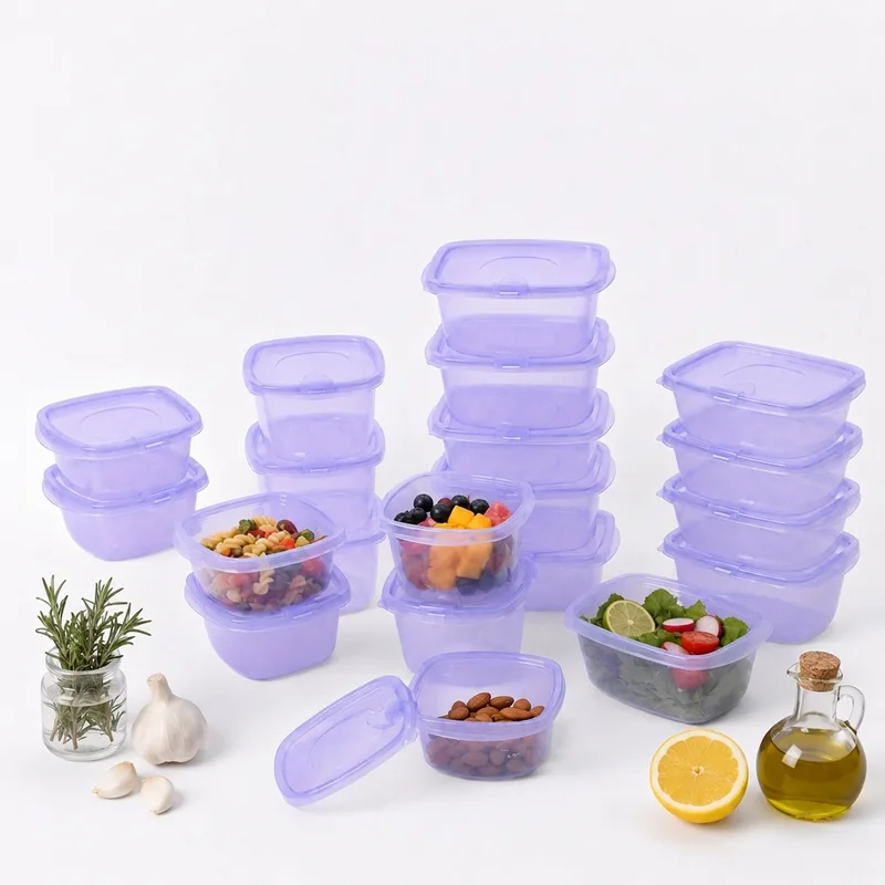 맥스앤맥스 퍼플톡톡 밀폐용기 20종세트, 350mm 5개, 450mm 5개, 500ml 5개, 600ml 5개, 1세트