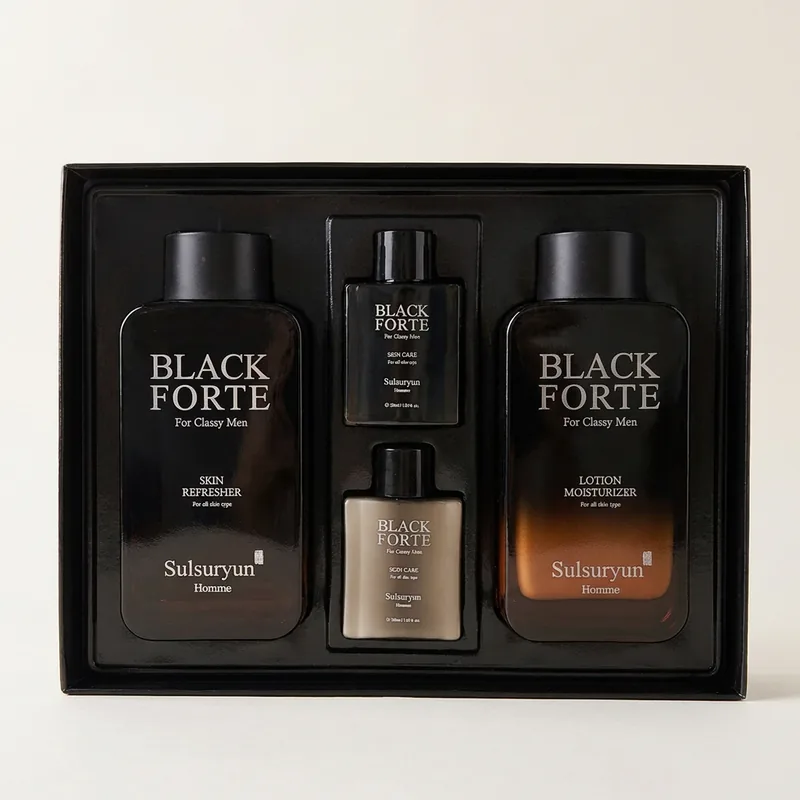 설수련 블랙 포르테 옴므 2종세트, 스킨 리프레셔, 150ml, 1개 + 로션 모이스처라이저, 150ml, 1개 + 휴대용 스킨 리프레셔, 30ml, 1개 + 휴대용 로션 모이스처라이저, 30ml, 1개
