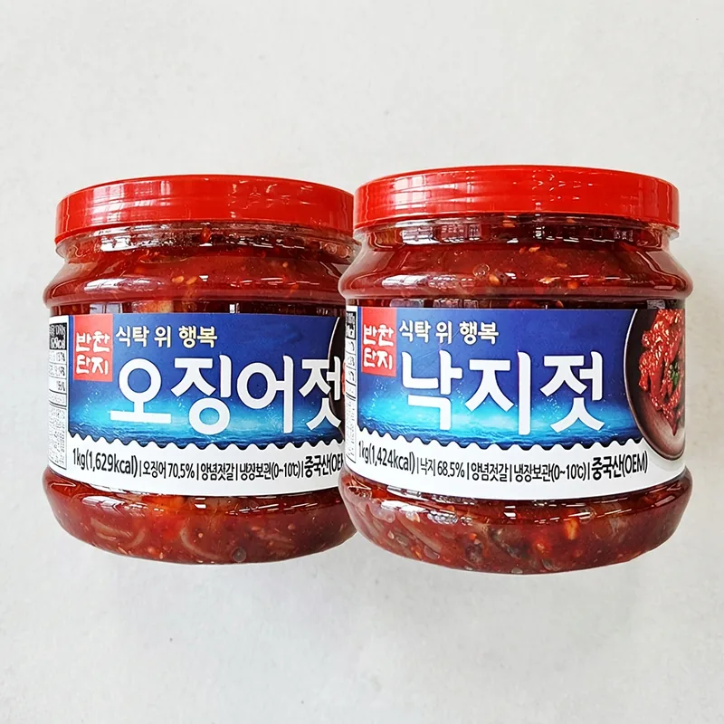 반찬단지 오징어젓(PET) 1kg + 낙지젓(PET) 1kg 세트