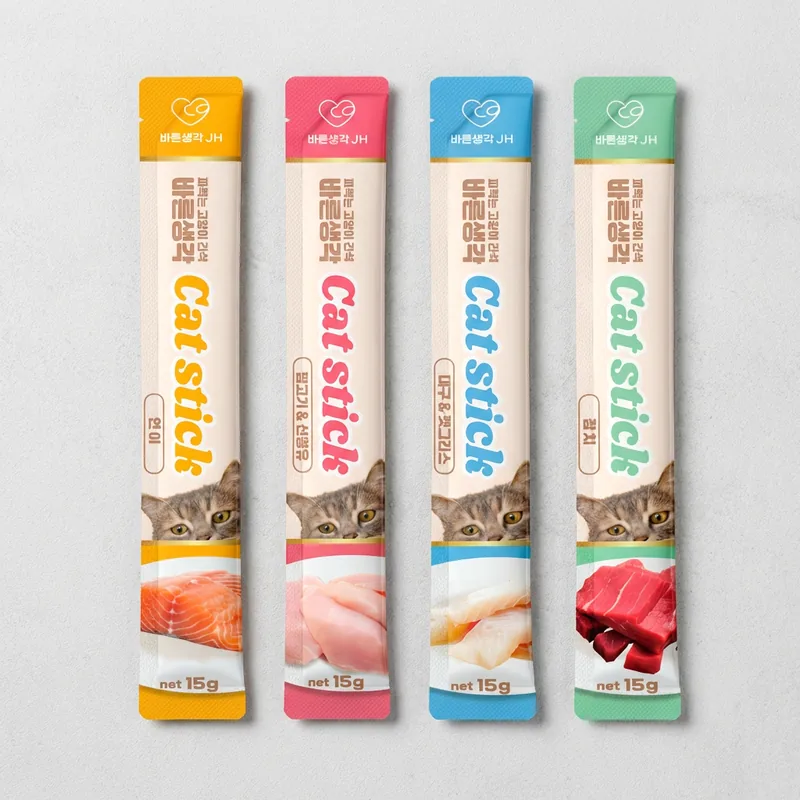 바른생각 고양이 간식 짜먹는 츄르 대용량, 연어+닭고기+대구+참치, 15g, 100개입, 1개