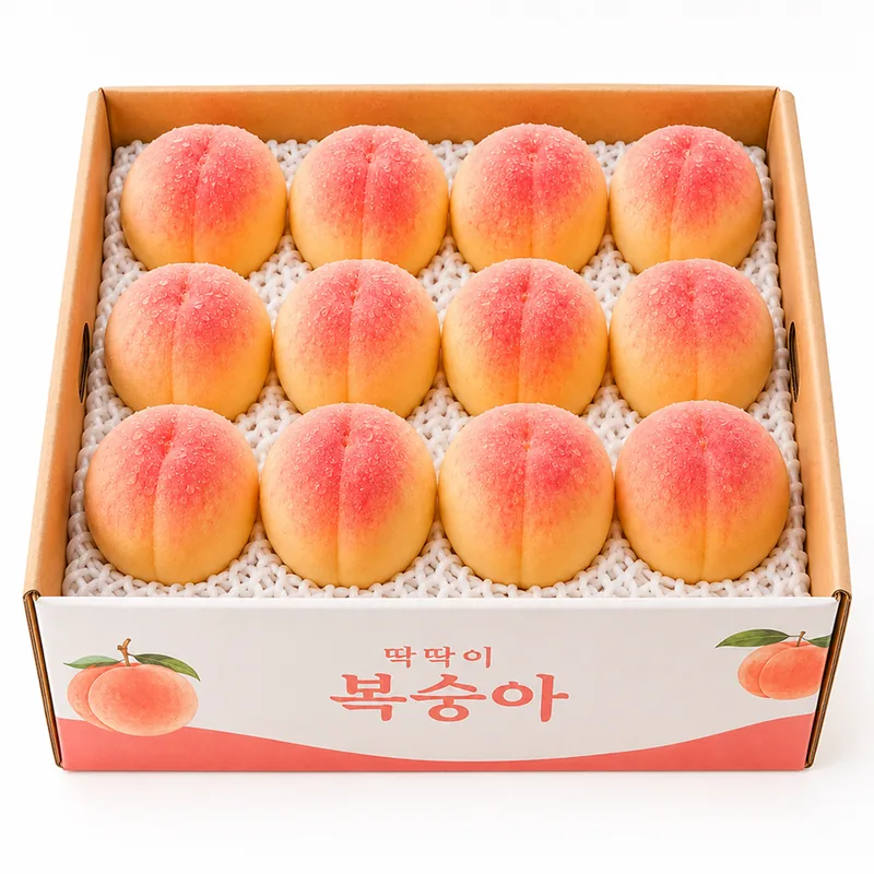 고당도 딱딱이 아삭이 백도 복숭아, 특품, 6-14과, 2kg, 1박스