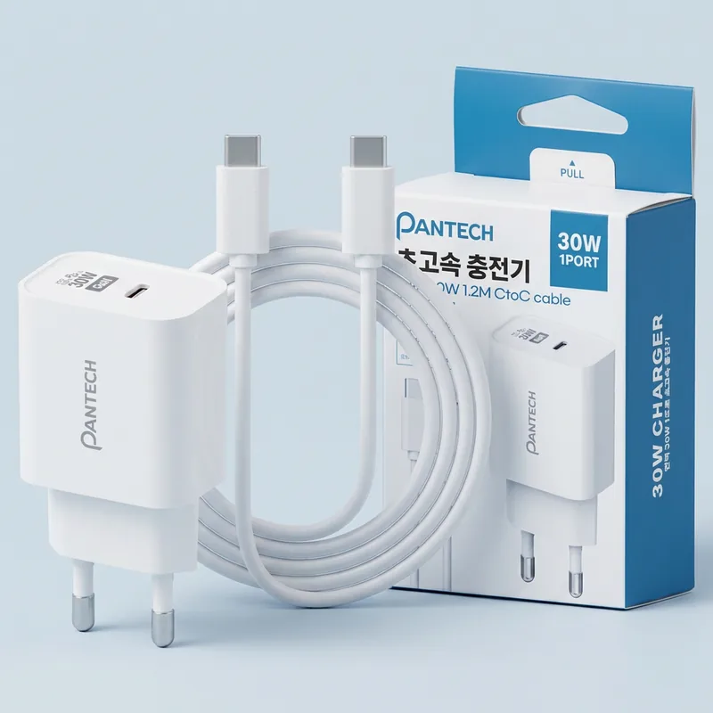 팬택 30W 1포트 C타입 초고속 충전기 + 60W CtoC 케이블, 1.2m, 1개