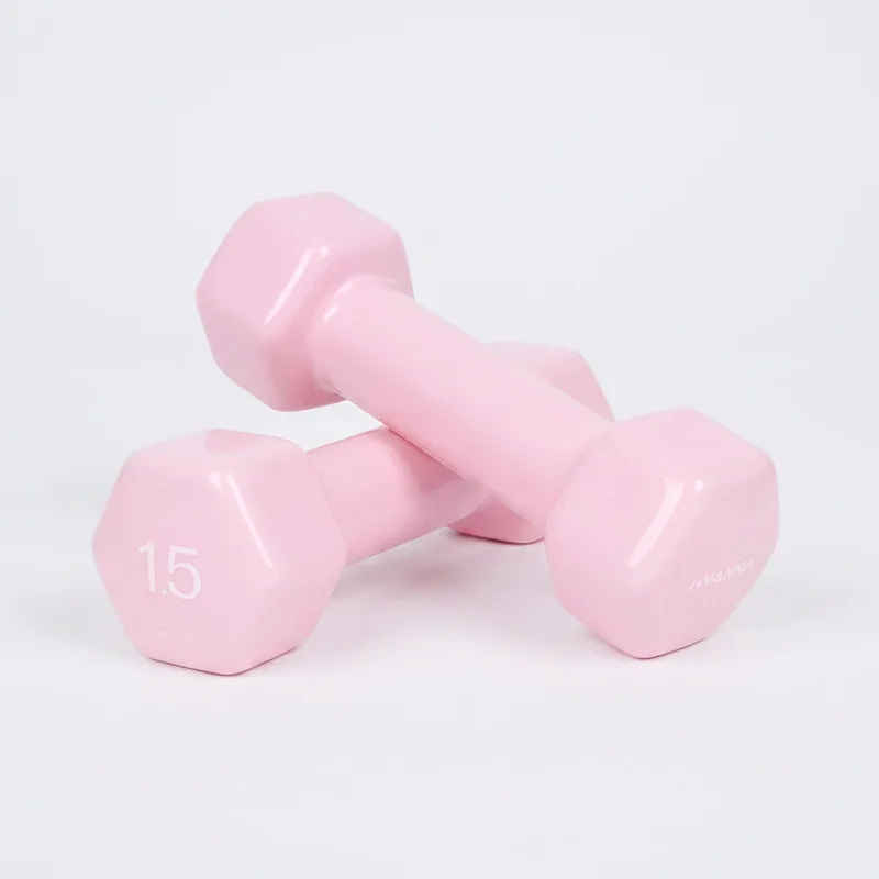 아이워너 뷰티 육각 덤벨, 1.5kg_파스텔 핑크, 2개입, 1세트