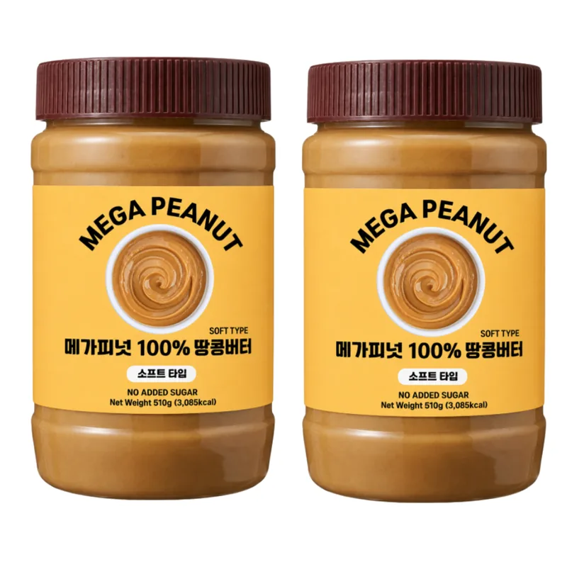 메가피넛 땅콩버터 크런치, 510g, 2개