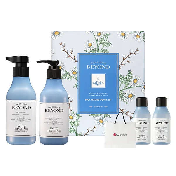 비욘드 바디 힐링, 크림 샤워, 250ml, 1개 + 모이스처라이저, 200ml, 1개 + 크림 샤워, 60ml, 1개 + 모이스처라이저, 60ml, 1개