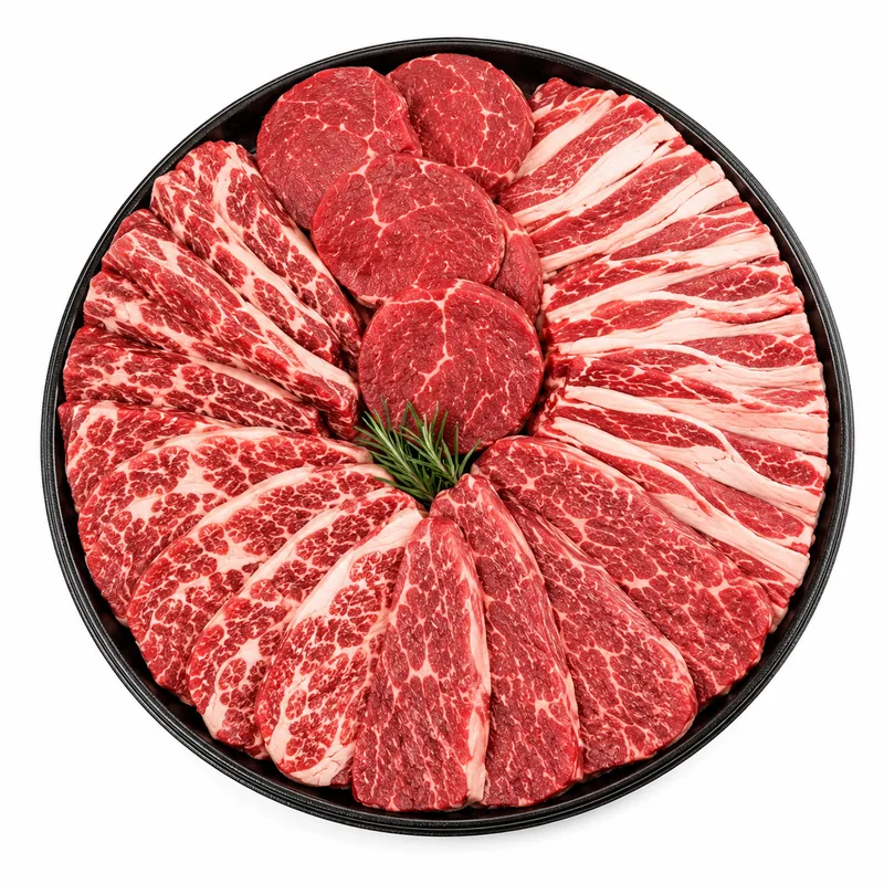 수입 우육 5종세트, 안심 200g + 소갈비살 200g + 우삼겹 200g + 업진살 200g + 부채살 200g, 1세트