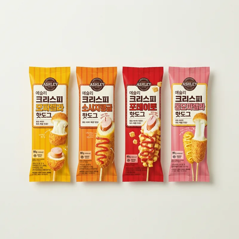 애슐리 크리스피 핫도그 4종, 80g, 8개입, 1세트