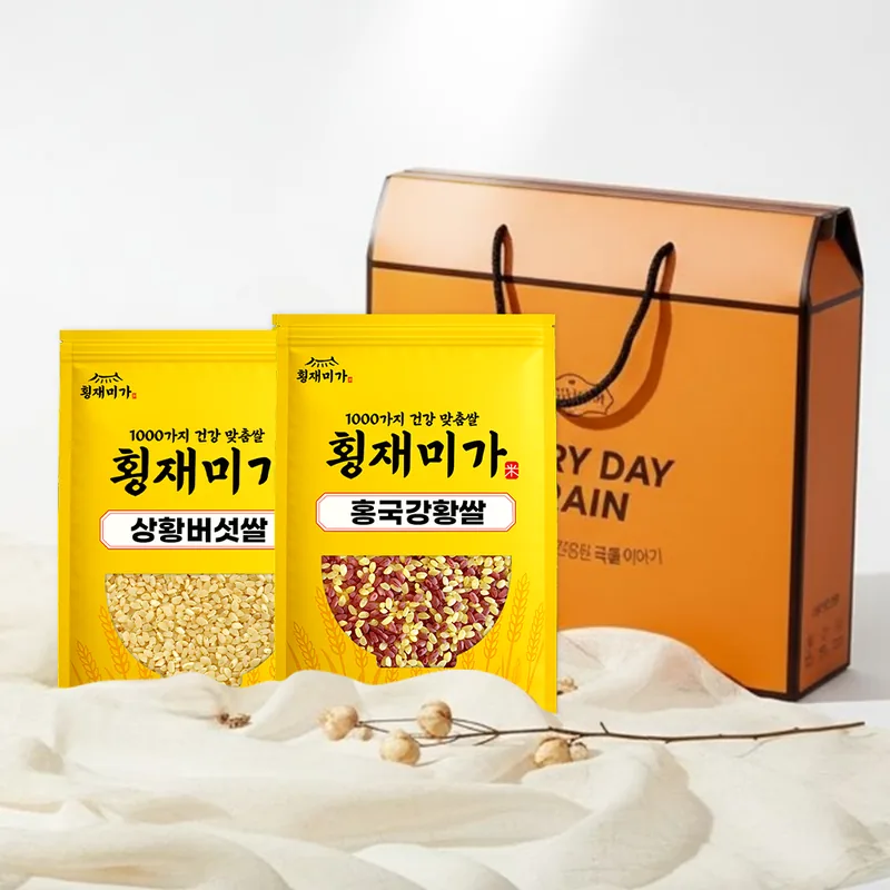 횡재미가 감사 컬러쌀선물세트, 홍국강황쌀 1kg + 상황버섯쌀 1kg, 2kg, 1박스