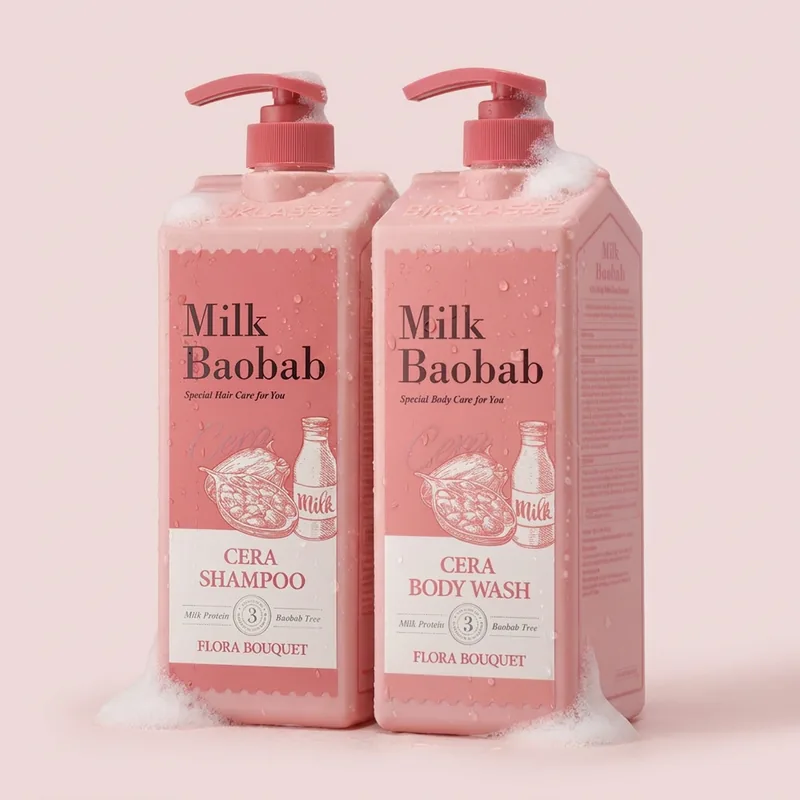 밀크바오밥 세라 샴푸+바디워시, 플로라부케, 1200ml, 1개