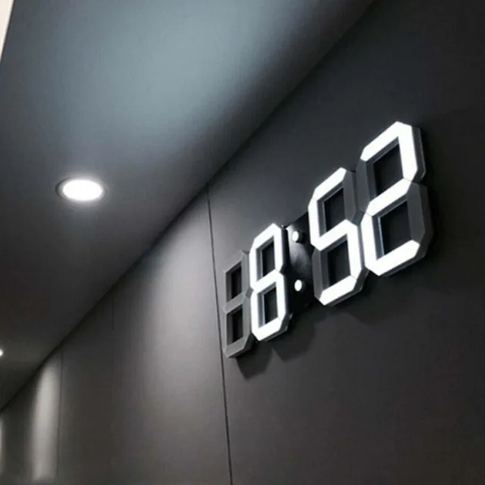 3D 디지털 LED 시계, 화이트, 1개